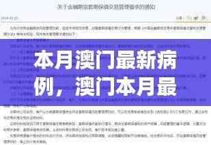 澳门本月最新病例追踪神器,科技重塑健康防线新篇章