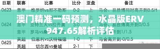 澳门精准一码预测,水晶版ERV947.65解析评估