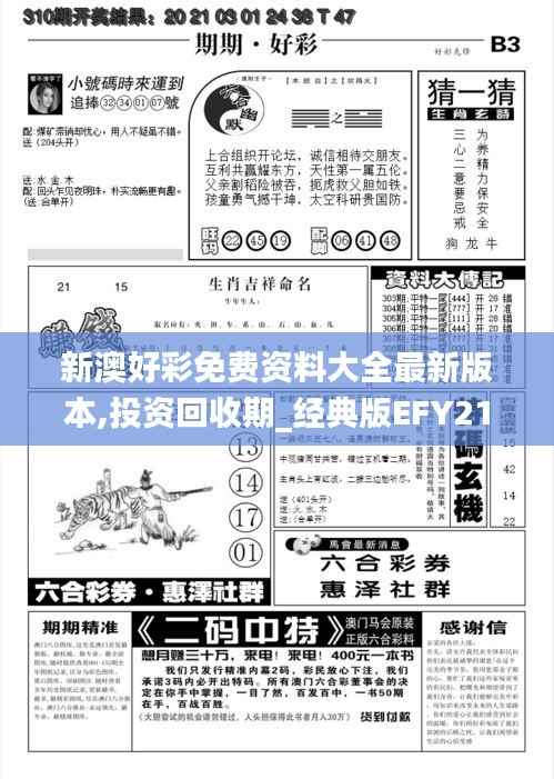 新澳好彩免费资料大全最新版本,投资回收期_经典版EFY218.49