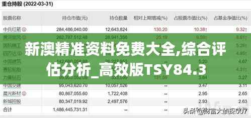 新澳精准资料免费大全,综合评估分析_高效版TSY84.3