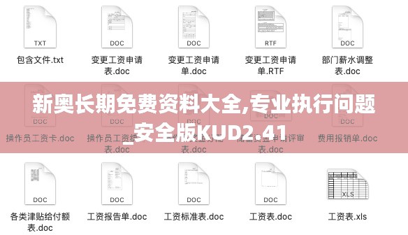新奥长期免费资料大全,专业执行问题_安全版KUD2.41