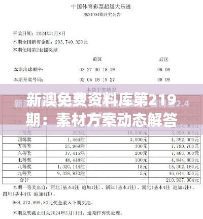 新澳免费资料库第219期:素材方案动态解答及配送版NJG643.86