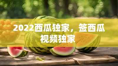 2022西瓜独家,签西瓜视频独家