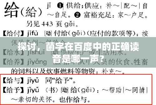 探讨,菌字在百度中的正确读音是哪一声?