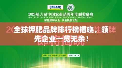 全球钾肥品牌排行榜揭晓,领先企业一览无余!