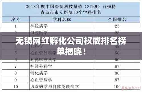 无锡网红孵化公司权威排名榜单揭晓!